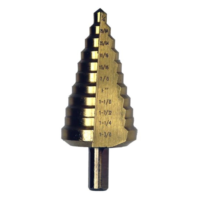 Grow1 Unibit Step Drill Bit Conical 1/4 to 1-3/8 inch