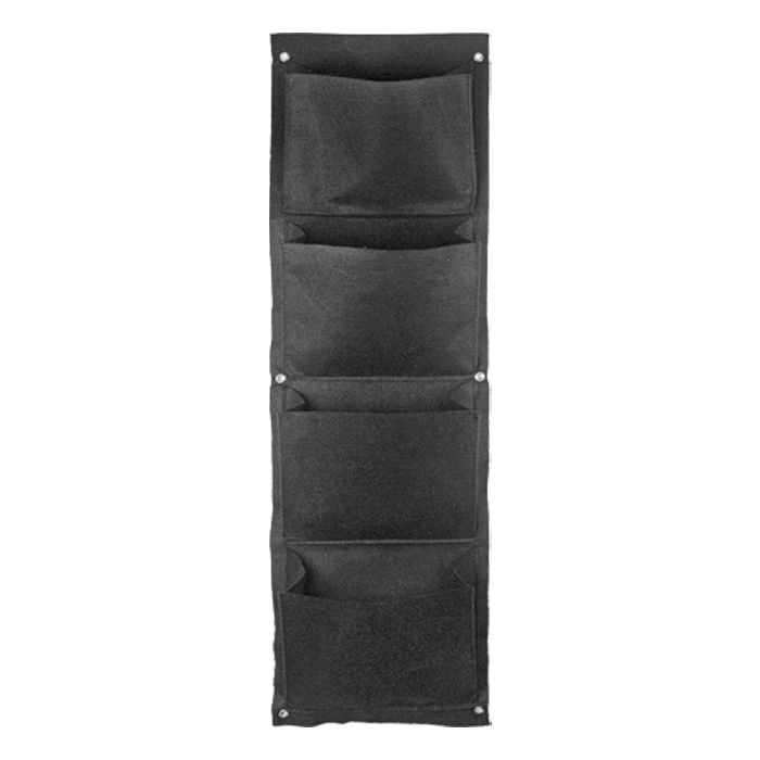 Prune Pot Hanging Fabric Pot Planters Black with Grommets 11x39.25 inch 4 pouch