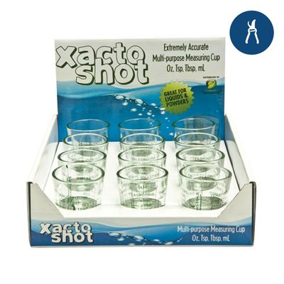 Xacto Shot Glass Graduated with Ounces, Milliliters, Teaspoons, and Tablespoons
