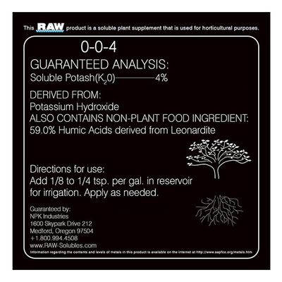 NPK Industries RAW Humic Acid C9H9NO6 0-0-4