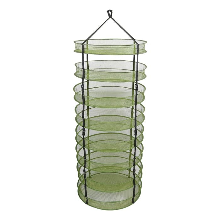 Grow1 Drying Rack Round Collapsible 8 Layer with Clips 2 foot