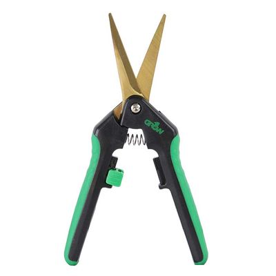 Grow1 Trimming Scissors Shears Curved Blade Titanium 2 inch Green