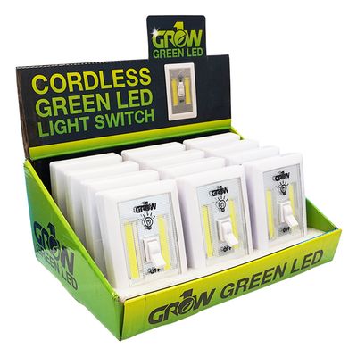 Grow1 Green LED Lamp Wall Light Cordless with Switch 12/ pack