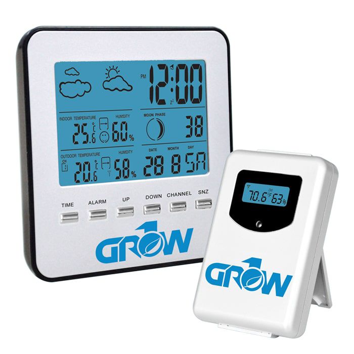 Grow1 Digital Hygrometer Weather Station Wireless Temperature/ Humidity