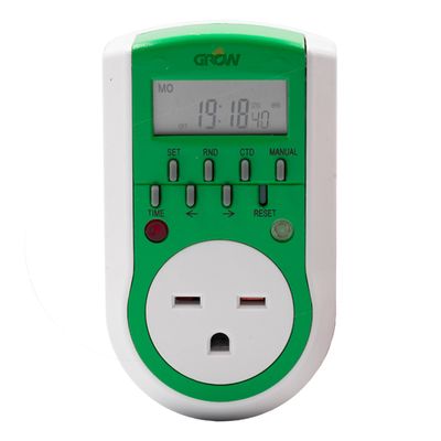 Grow1 Timer Digital Single Outlet 1 minute minimum up to 8 cycles/ day 240 volt