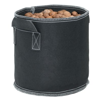Grow1 Round Fabric Pot Black with Handles