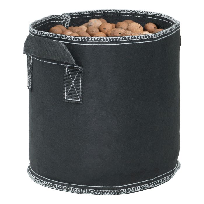 Grow1 Round Fabric Pot Black with Handles