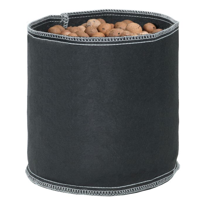 Grow1 Round Fabric Pot Black no Handles
