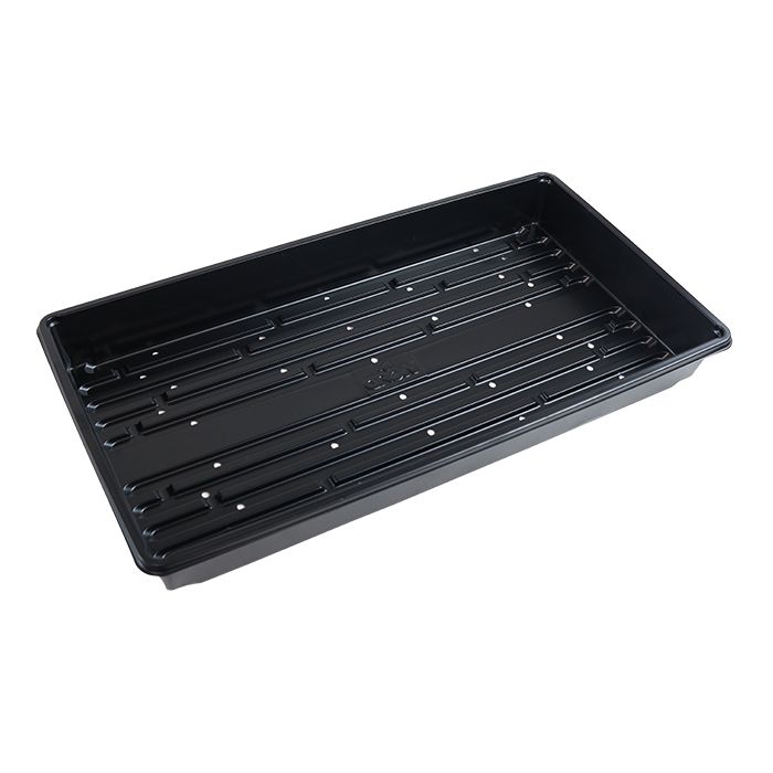 Grow1 1020 Propagation Plug Tray Flat Single Thick Premium Black 10x20x2.5 inch with Holes 1/ each