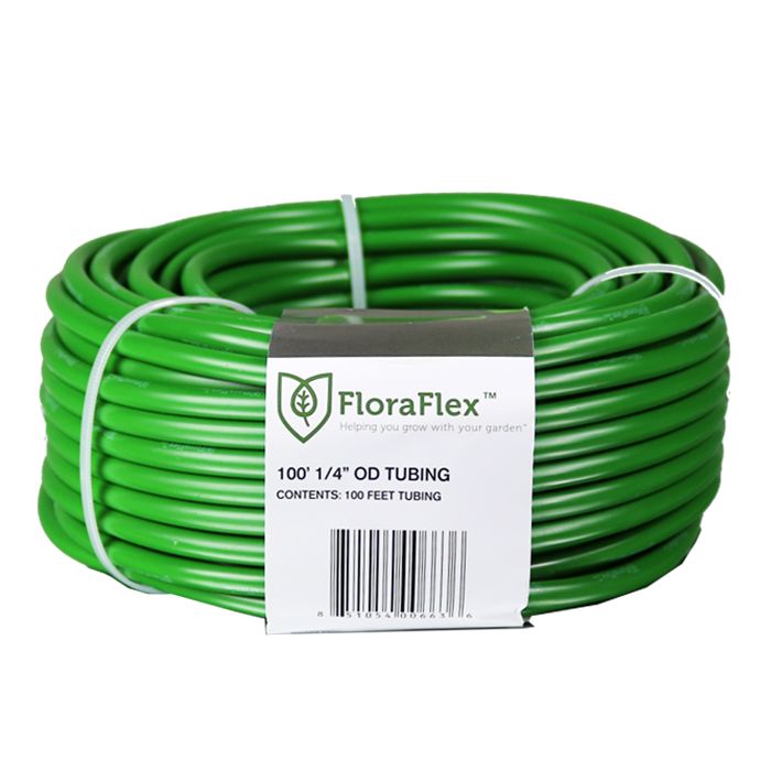 FloraFlex Tubing Vinyl Green 3/16 inch ID 1/4 inch OD 100 foot/ roll
