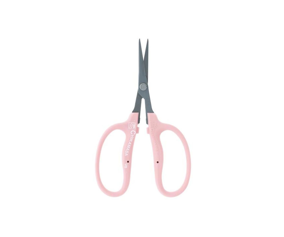 Chikamasa Scissors Stainless Steel Elastomer Grip Slanted Blade with Fluorine