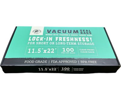 Trapper's Choice Vacuum Seal Bags Clear/Clear 11.5x22 inch 4 mil 100/ pack