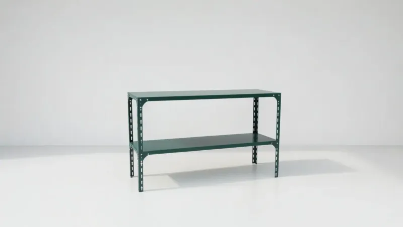 Grandio Powder Coated Steel Staging Table 2 Tier 43.5 wide x 38.5 high x 20 deep inch 1/ each
