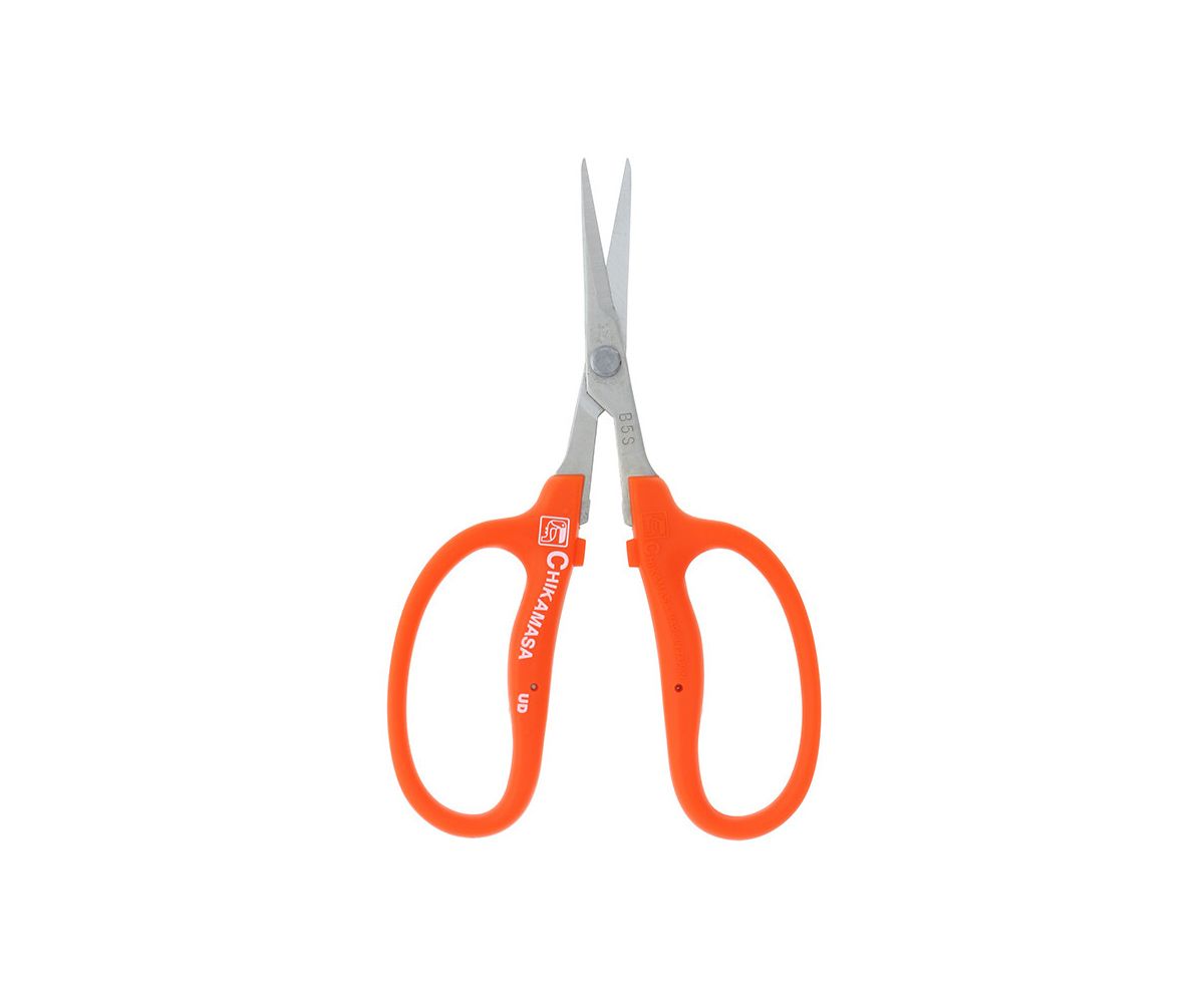 Chikamasa Scissors Stainless Steel Elastomer Grip Curved Blade with Fluorine