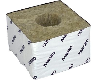 Grodan Pargro Quick Drain Rockwool Block 4x4x2.6 inch PAR6.5 with Liner, Hole 216/ case