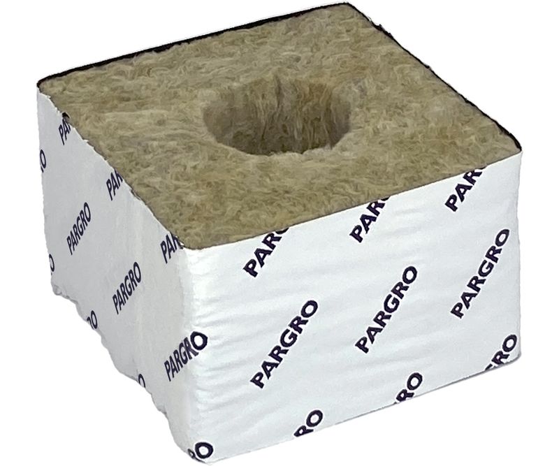 Grodan Pargro Quick Drain Rockwool Block 4x4x2.6 inch PAR6.5 with Liner, Hole 216/ case