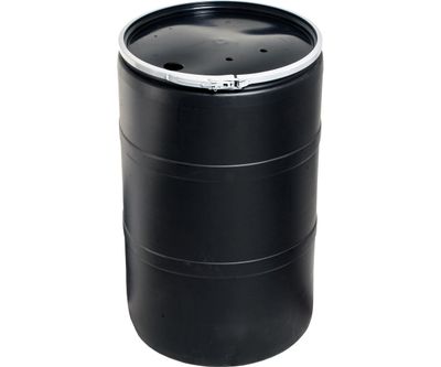 Active Aqua Reservoir Round Vertical Drum Barrel &amp; Locking Top Cover Black Food Grade