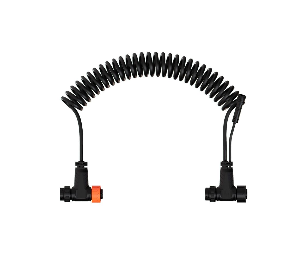 ThinkGrow Lifter System Daisy Chain Coiled Cord with T Splitter 4 foot 18 AWG TDC-5