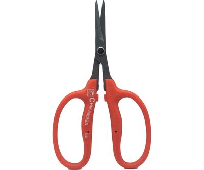 Chikamasa Scissors Stainless Steel Elastomer Grip Slanted Blade no Fluorine Red B500SL