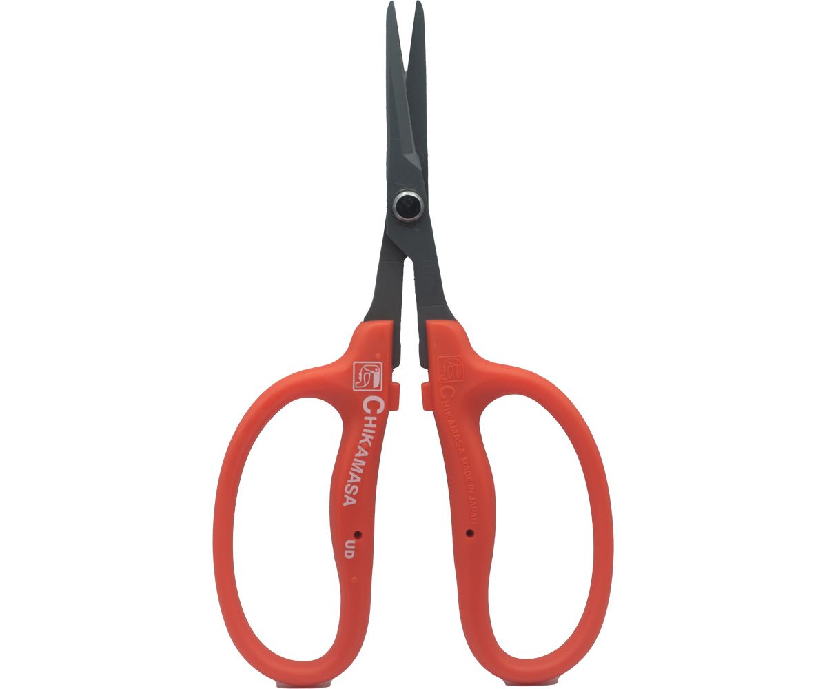 Chikamasa Scissors Stainless Steel Elastomer Grip Slanted Blade no Fluorine Red B500SL