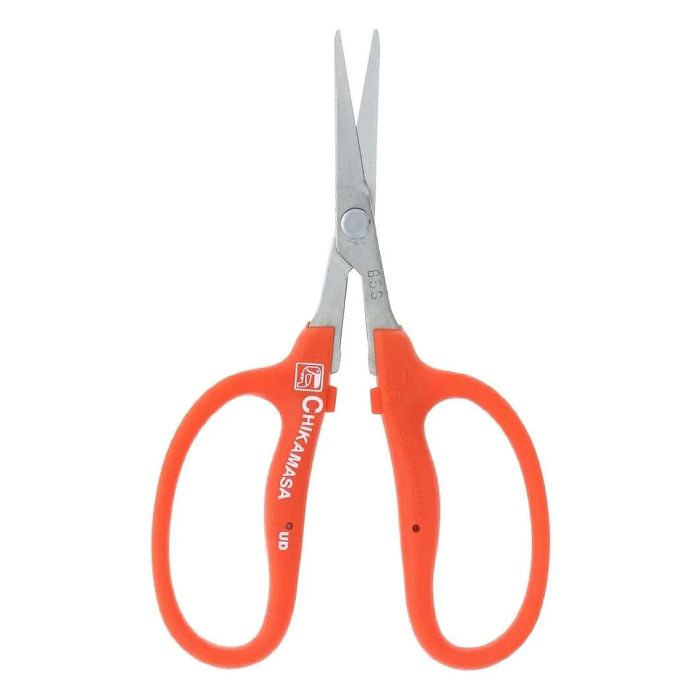 Chikamasa Scissors Stainless Steel Elastomer Grip Slanted Blade no Fluorine Red B500SL