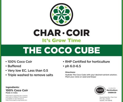 Char Coir Coco Coir Grow Pot prefilled with Expandable Brick 0.11 cubic foot 3 liter 0.6 gallon 6x6x5 inch BioPot 24 blocks/ case Char Coir Coco Coir Grow Pot prefilled with Expandable Brick 0.11 cubic foot 3 liter 0.6 gallon 6x6x5 inch BioPot 24 blocks/ case