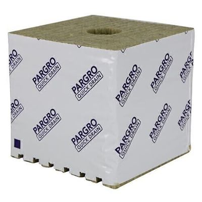 Grodan Pargro Quick Drain Rockwool Block with Liner, Hole 1.5x1.5x1.5 inch Wrapped 45 blocks/ pack