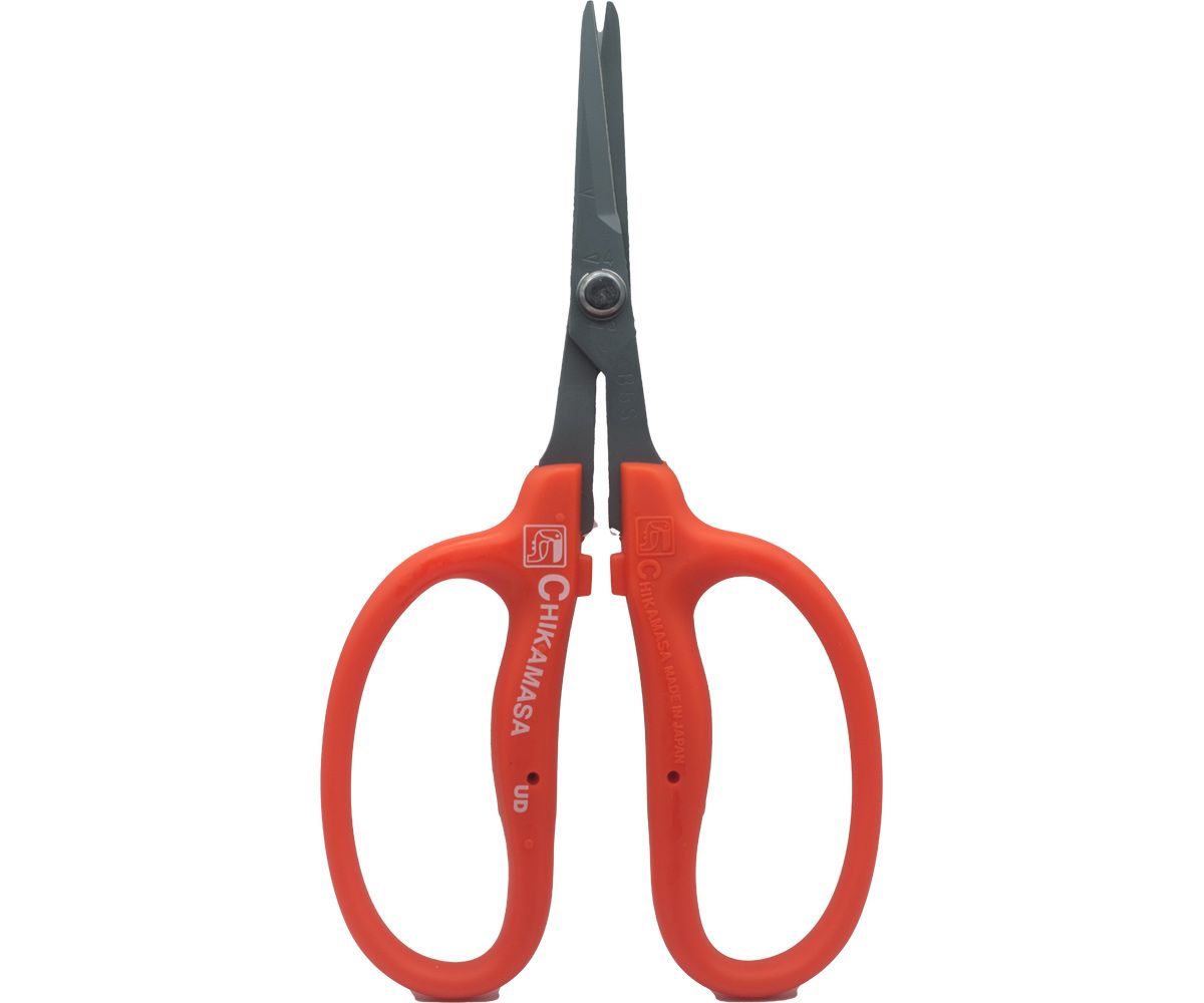 Chikamasa Scissors Straight Blade Stainless Steel Elastomer Grip with Fluorine B500SF