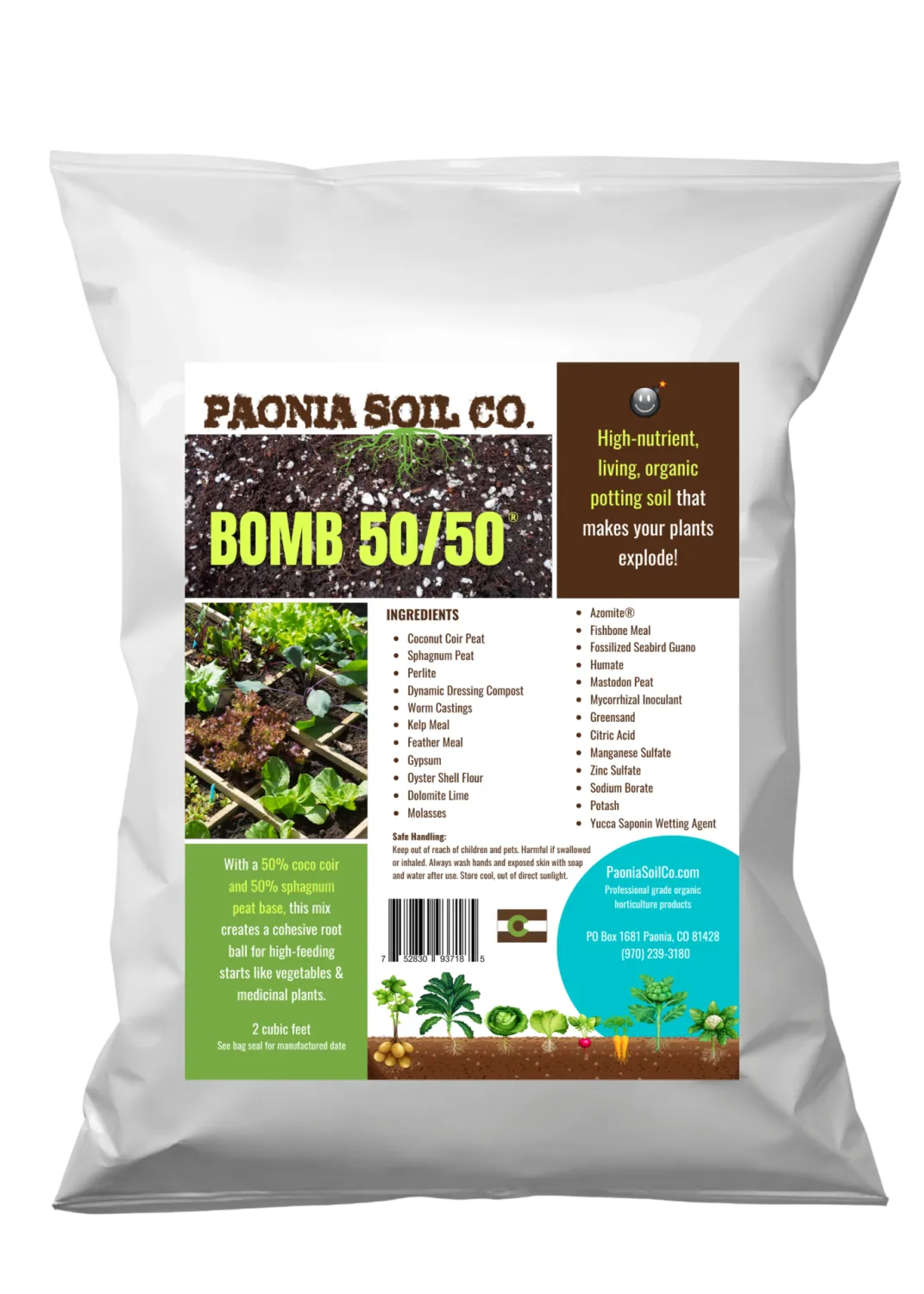 Paonia Soil Living Super Soil The Bomb with 50/50 Coco Peat Base