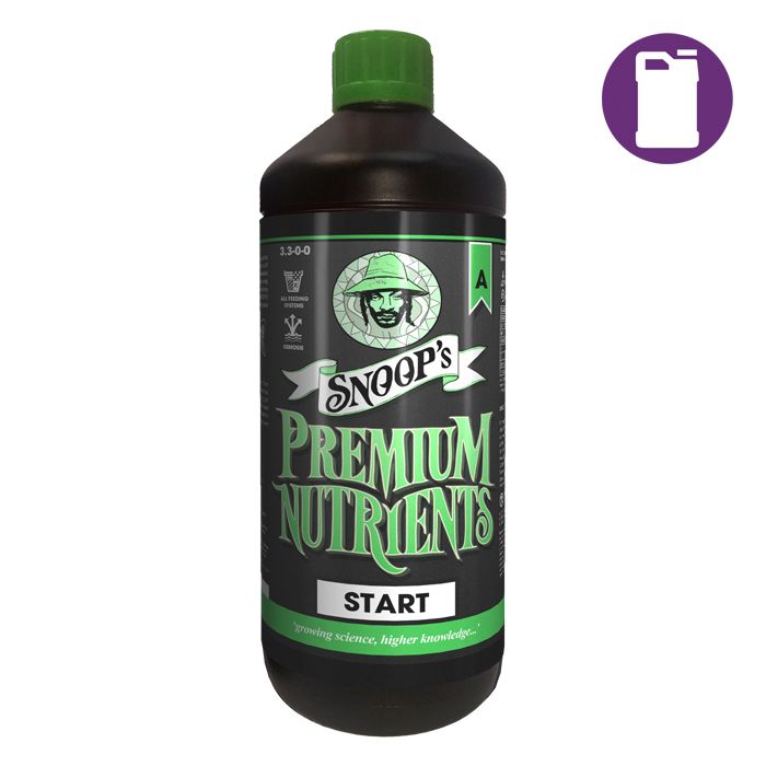 Snoop's Premium Nutrients Start A Soil, Hydro Run To Waste, Hydro Recirculating 4-0-0 1 liter