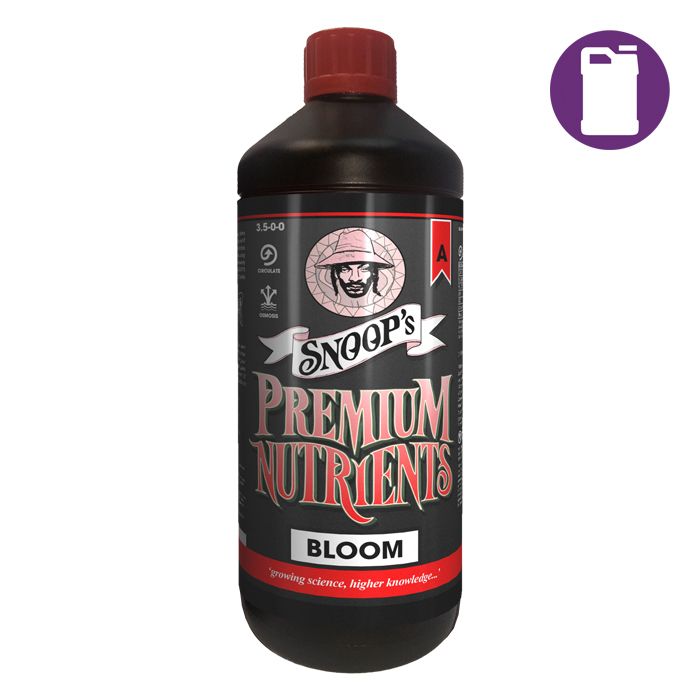 Snoop's Premium Nutrients Bloom A Soil, Hydro Run To Waste 3.1-0-0