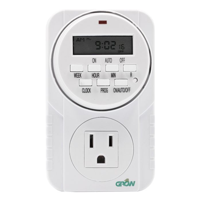 Grow1 Timer Digital Single Outlet 1 minute minimum up to 8 cycles/ day 120 volt
