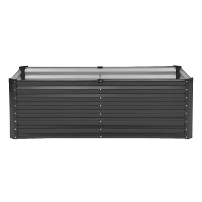 Trough Planter Rectangle Raised Garden Bed Galvanized Steel no Bottom