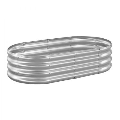 Trough Planter Oval Raised Garden Bed Galvanized Steel no Bottom
