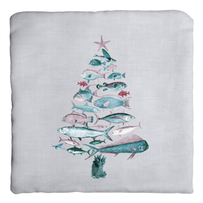 "Fish-Mas" Tree Zippered Pillow Cover