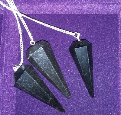 Black Obsidian Pendulum with Chain