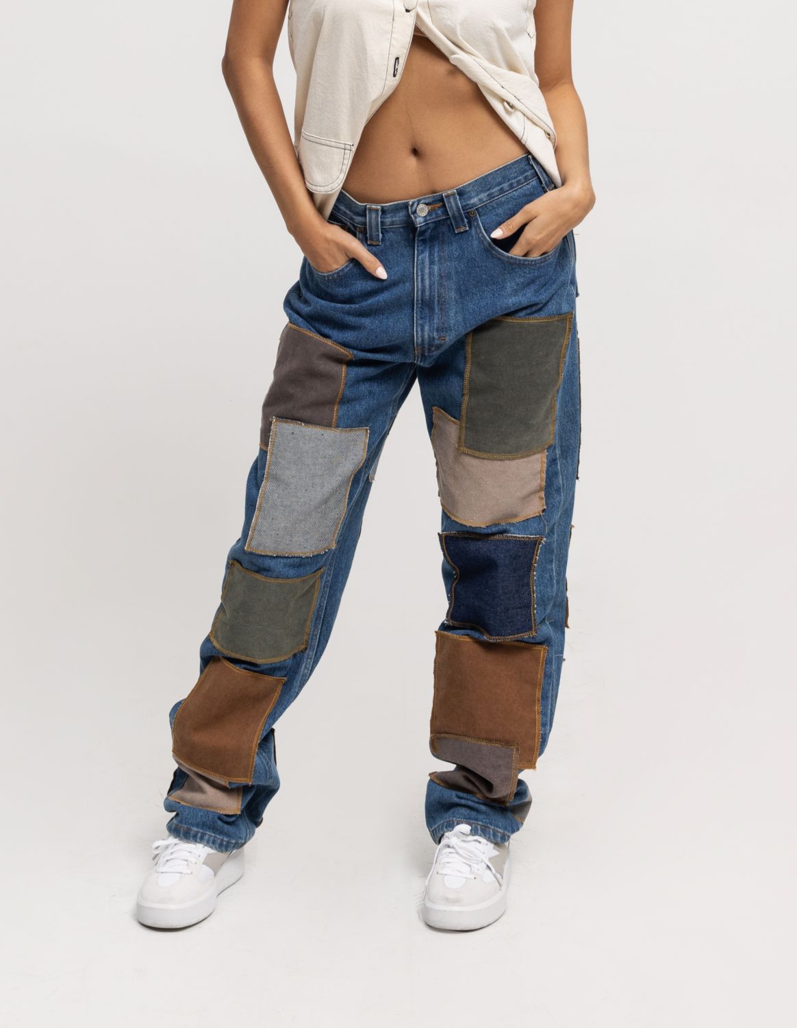 The Green Forest Patchwork Jeans (custom made)