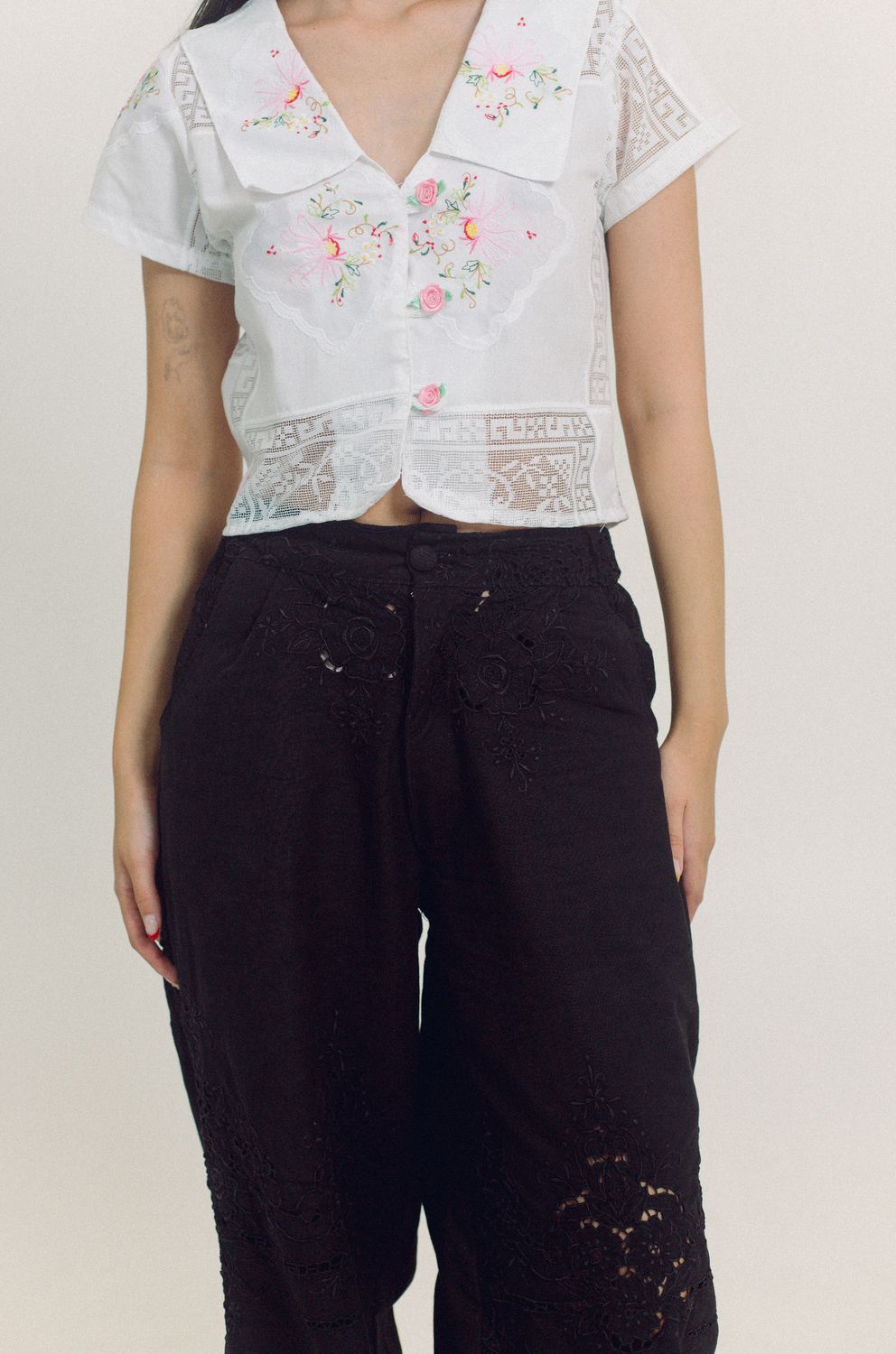 The Black Floral Pants