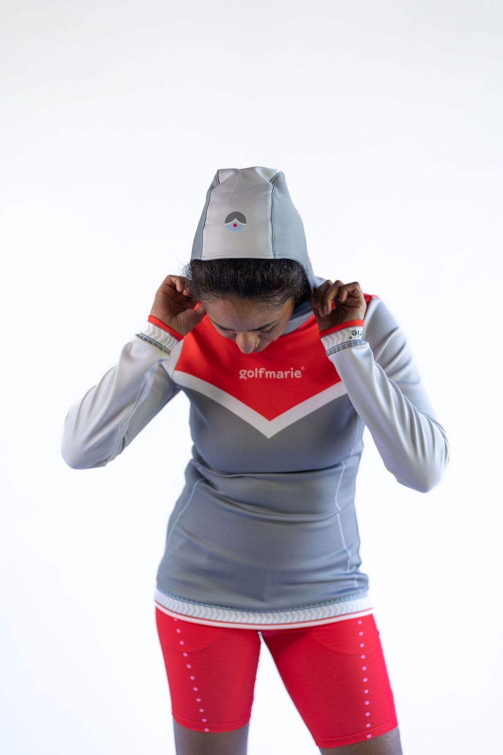 Hoodie PITCH grau-rot