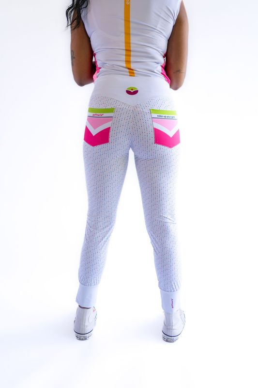 Pant GREEN white