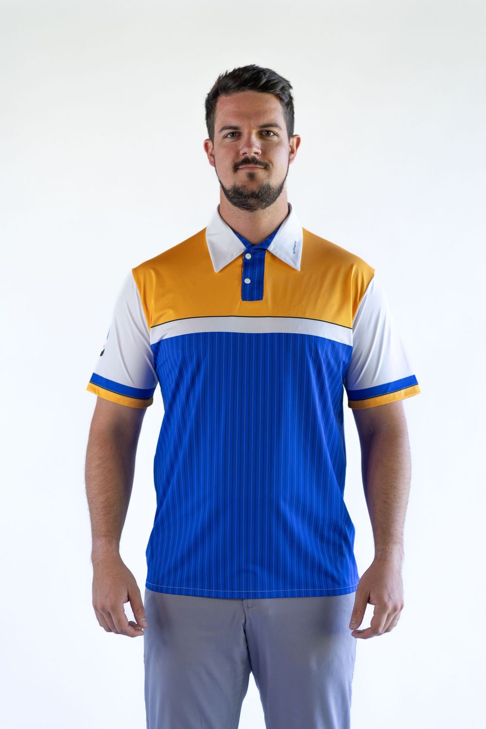 Polo MEN LONGDRIVE blau-orange