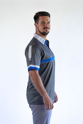 Polo MEN LONGDRIVE grau-blau