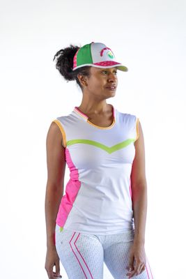 Polo STROKE weiss-pink