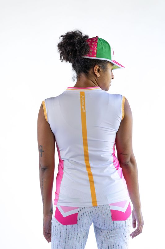 Polo STROKE weiss-pink