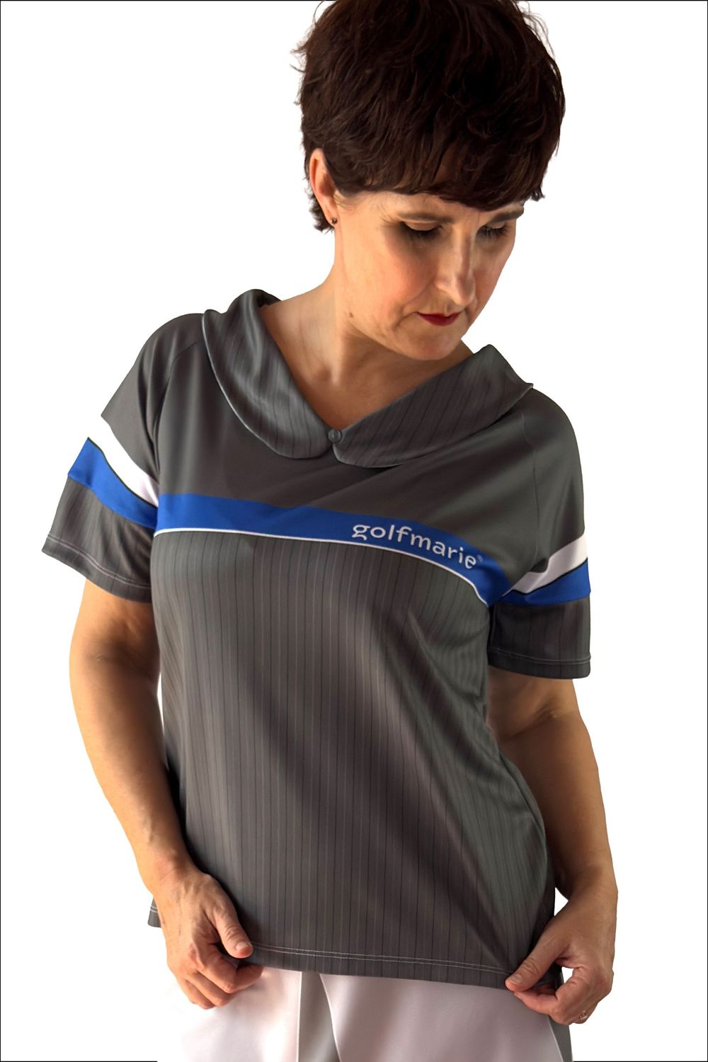 Polo FIRST TEE grau-blau