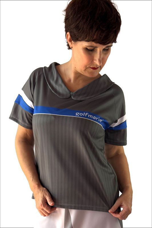Polo FIRST TEE grau-blau