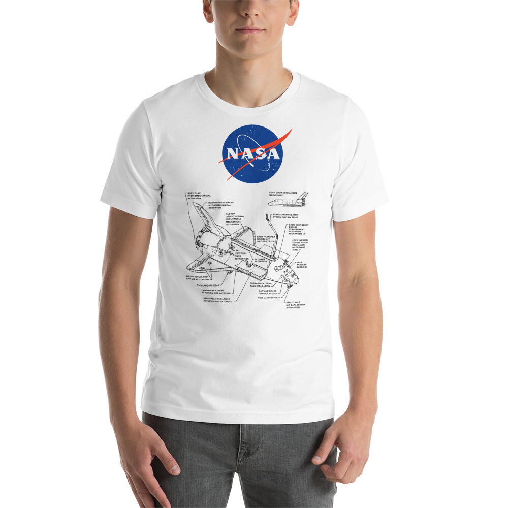 NASA Shirt with Space Shuttle Blue-print - Short-Sleeve Unisex T-Shirt
