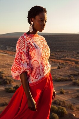 MIRIAM JACQUARD MOHAIR KNIT JERSEY RED MIRIAM JACQUARD MOHAIR KNIT JERSEY RED