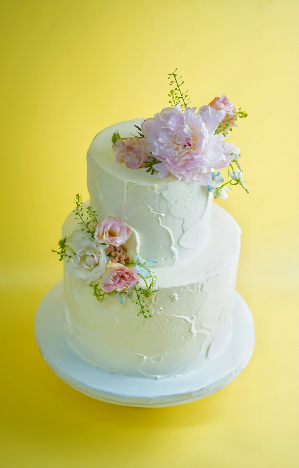 Fresh Flower Textured Buttercream Cake