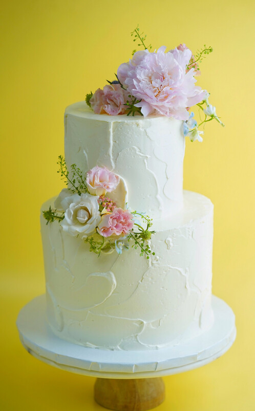 Fresh Flower Textured Buttercream Cake